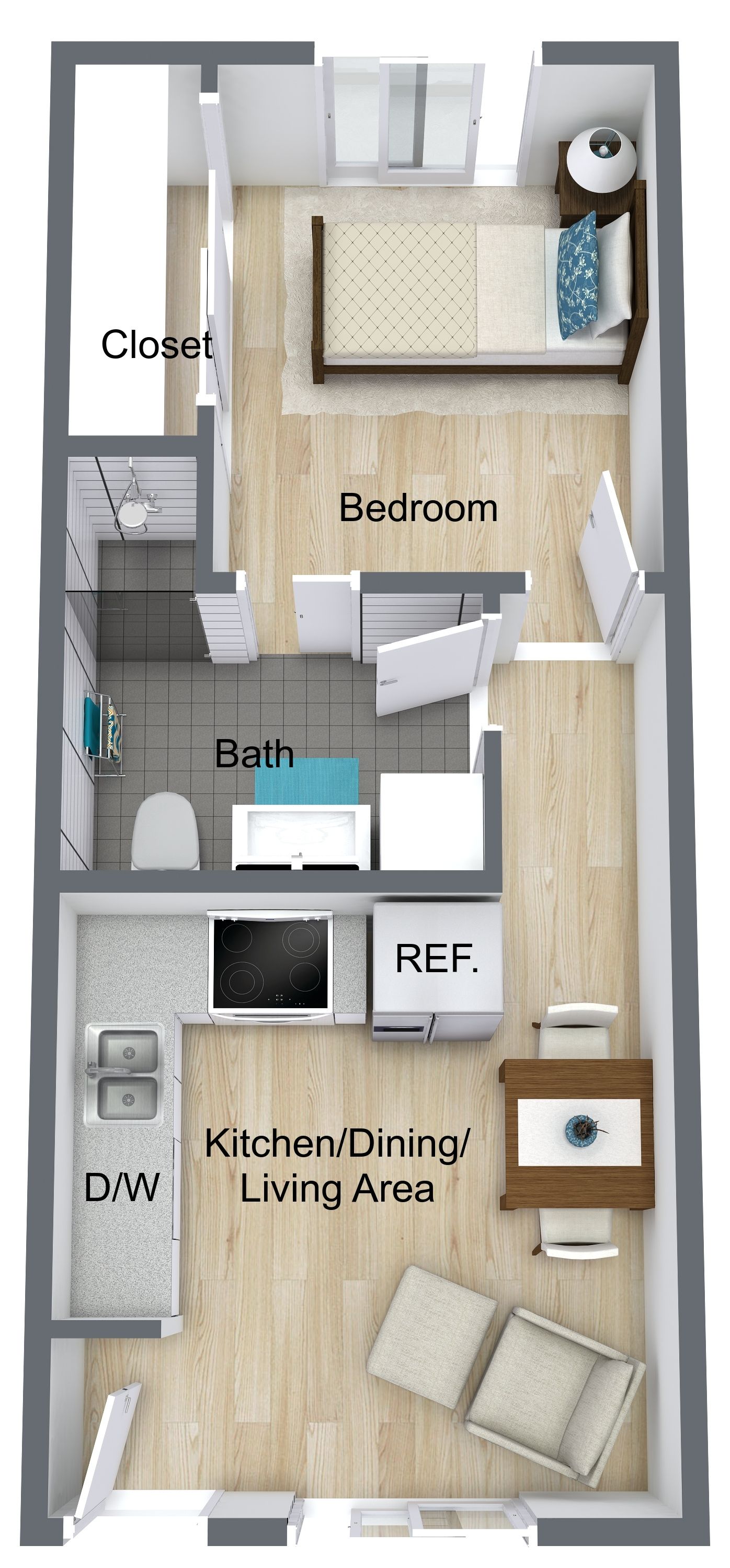 Floor plan for 1 Bedroom