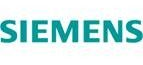 Logo Siemens in verde acqua, su sfondo bianco.