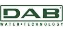 Logo DAB Water Technology: testo verde in un riquadro rettangolare con 