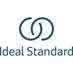 Logo di Ideal Standard: un doppio cerchio blu intrecciato sopra il nome dell'azienda scritto in nero.