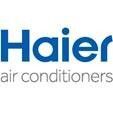 Logo dei condizionatori Haier in blu e grigio.