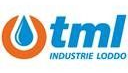 Logo di TML Industrie Loddo: cerchio arancione con goccia d'acqua blu e testo 