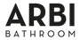 Logo per Arbi Bathroom, testo nero su sfondo bianco.