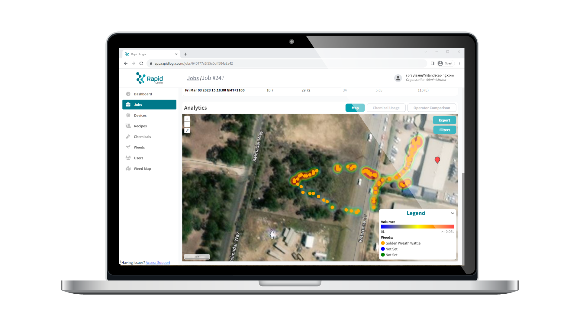 laptop mockup of rapid logix portal