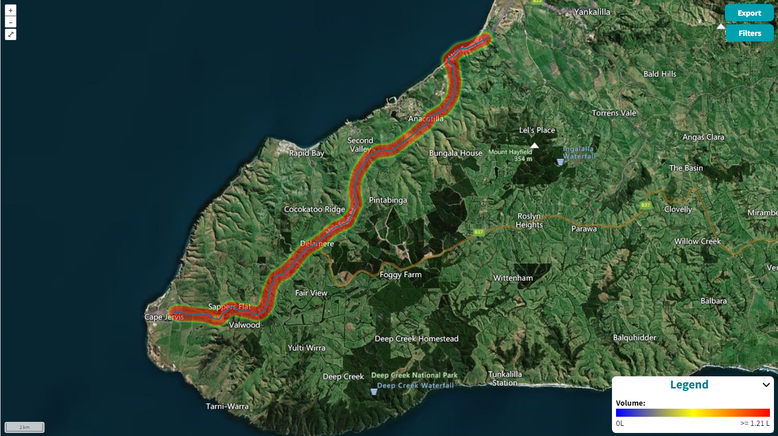 river showing uft weed mapping points