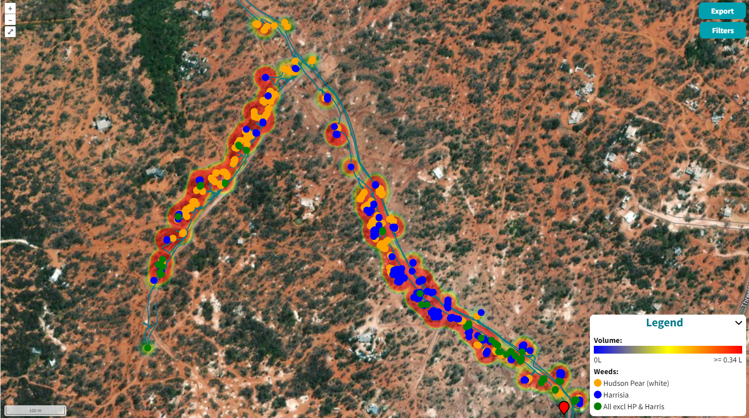 river showing uft weed mapping points