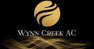 Wynn Creek AC logo: gold swirling design in a circle above the text "Wynn Creek AC" against a black backdrop.