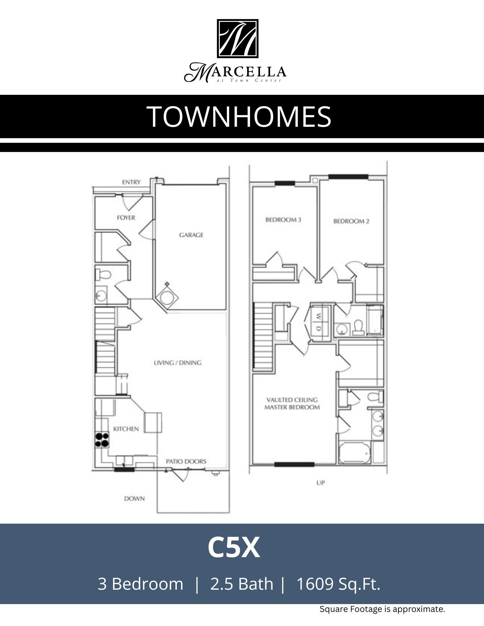 A black and white floor plan of a 3 bedroom apartment.