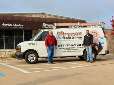 Part of an HVAC repair set up by a heating company serving Richland Hills, TX