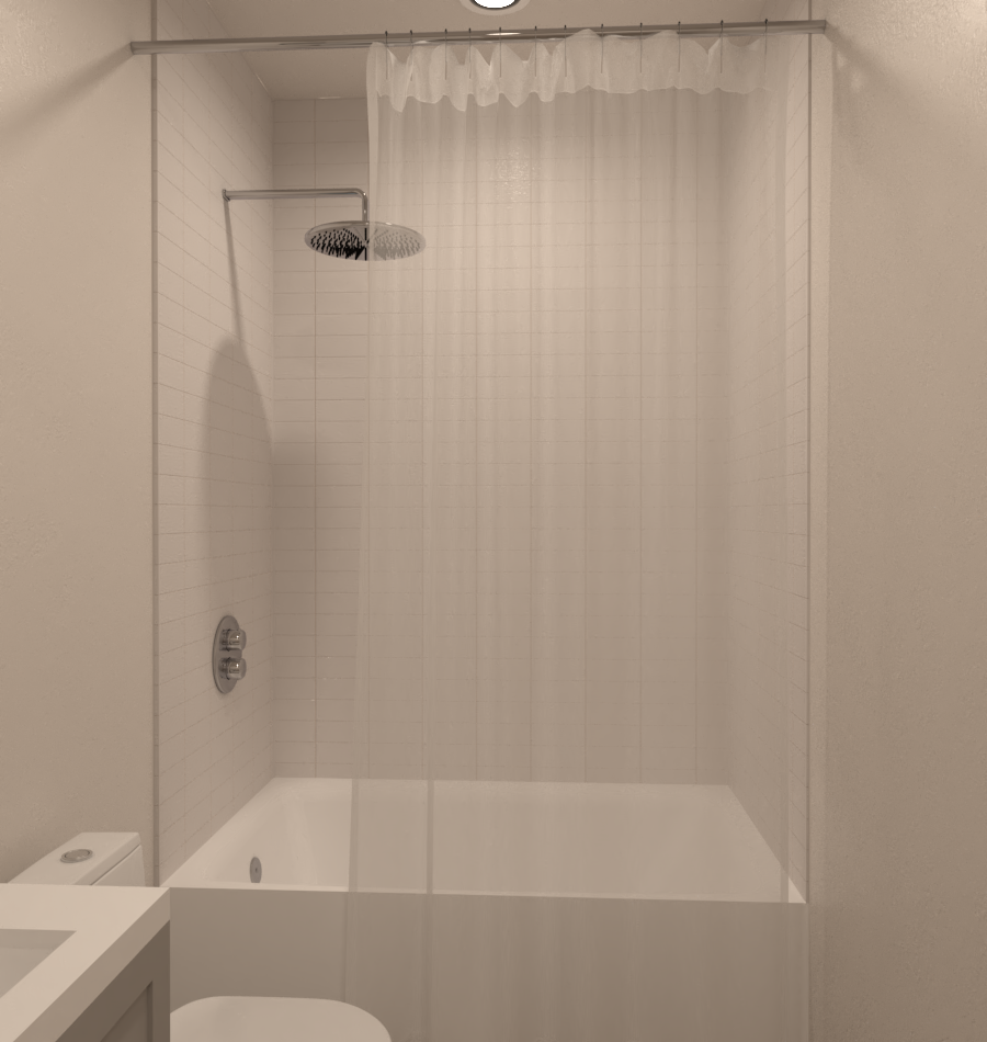 A bathroom with a bathtub a toilet and a shower