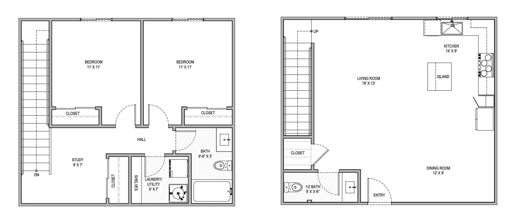 A black and white floor plan of a house.