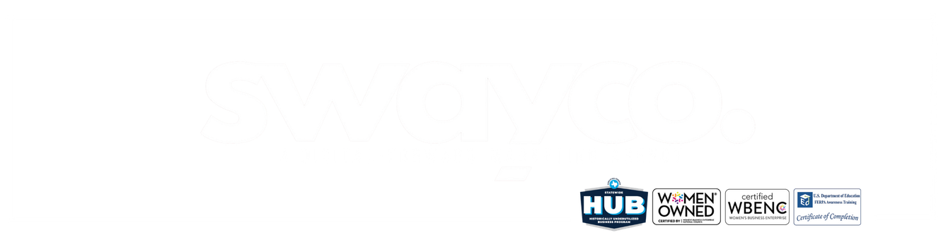 A row of four small logos: HUB, Women-Owned, the AARP logo, and the Veterans Institute for Procurement seal.
