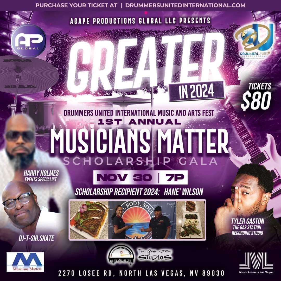 A poster for the 1st annual musicians matter scholarship gala
