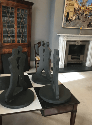 David Booth, granite, sculpture, chess