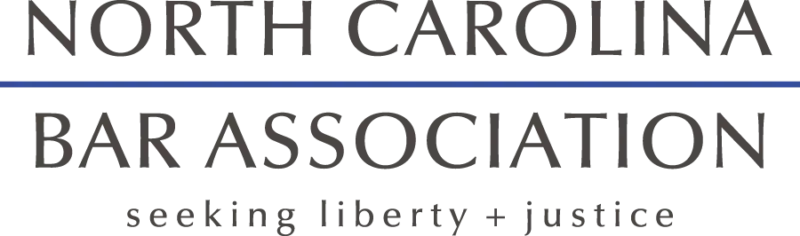 Logo of the North Carolina Bar Association, a legal organization; below the name reads
