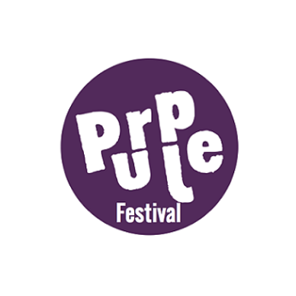 Logo van het Purple Festival: witte tekst
