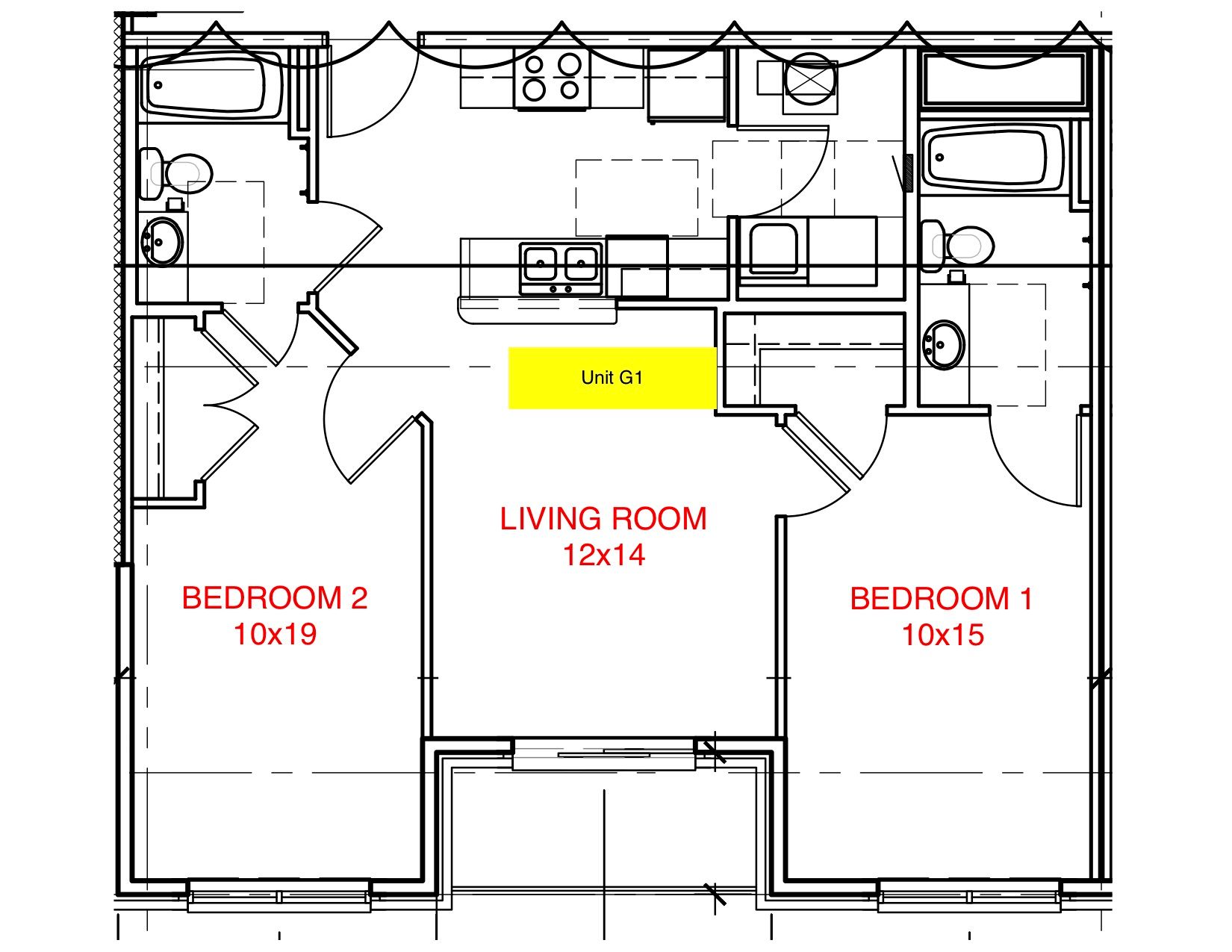 Hi Vine 2 BR floor plan