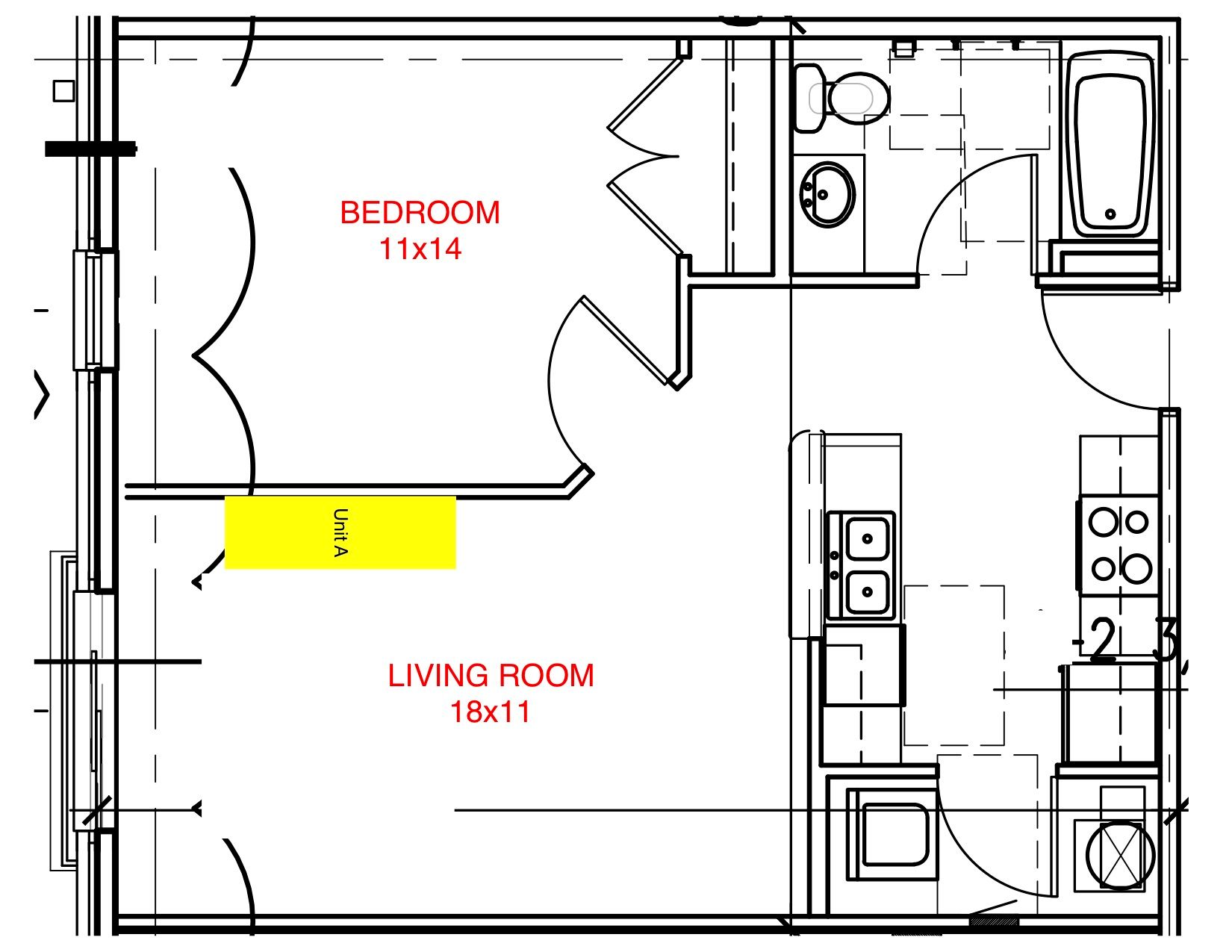 Hi Vine 1 BR floor plan