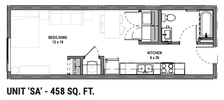 221 Waldron studio floor plan