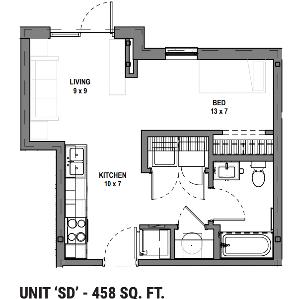 221 Waldron studio floor plan
