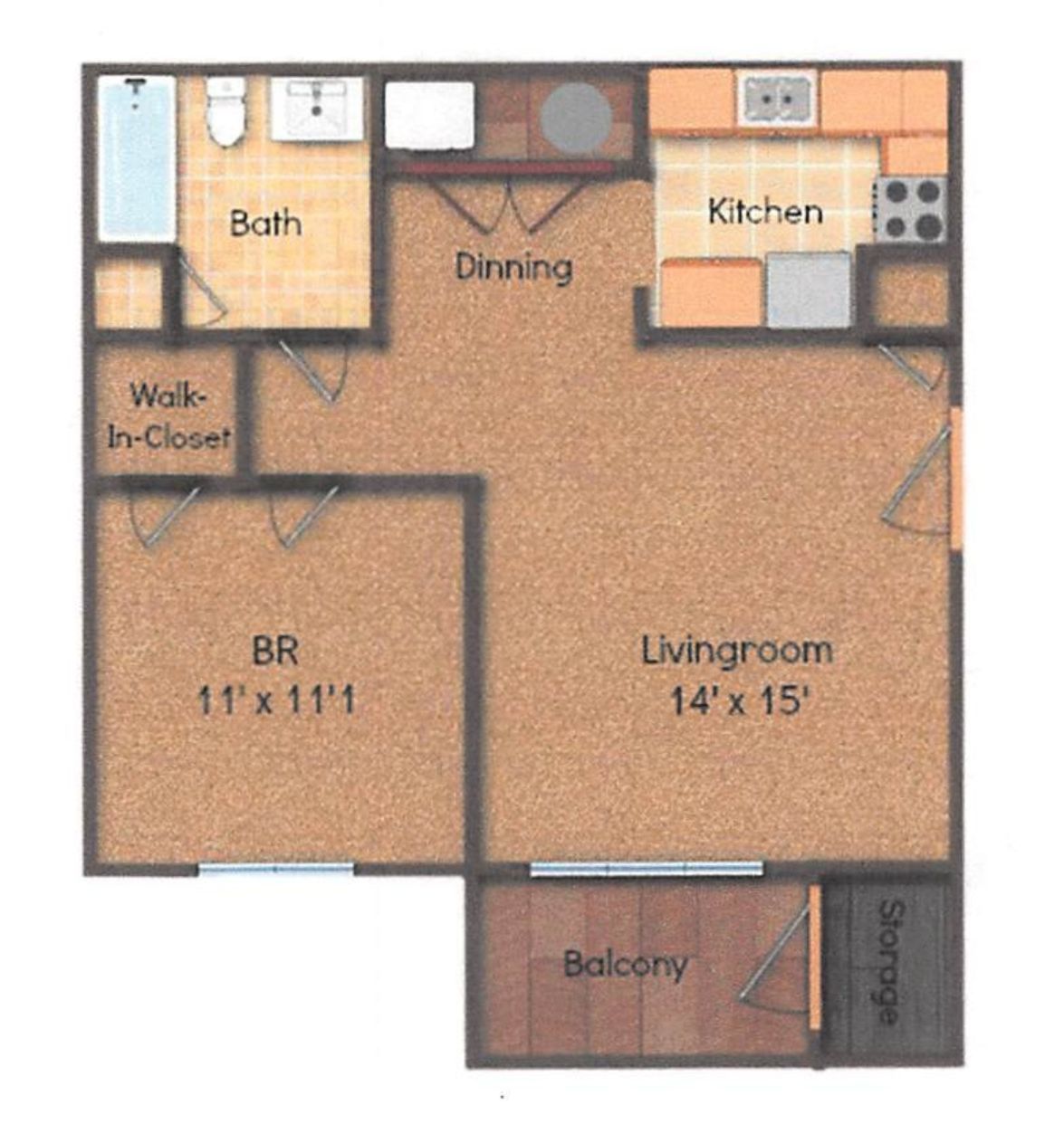 West View 1 bedroom floor plan