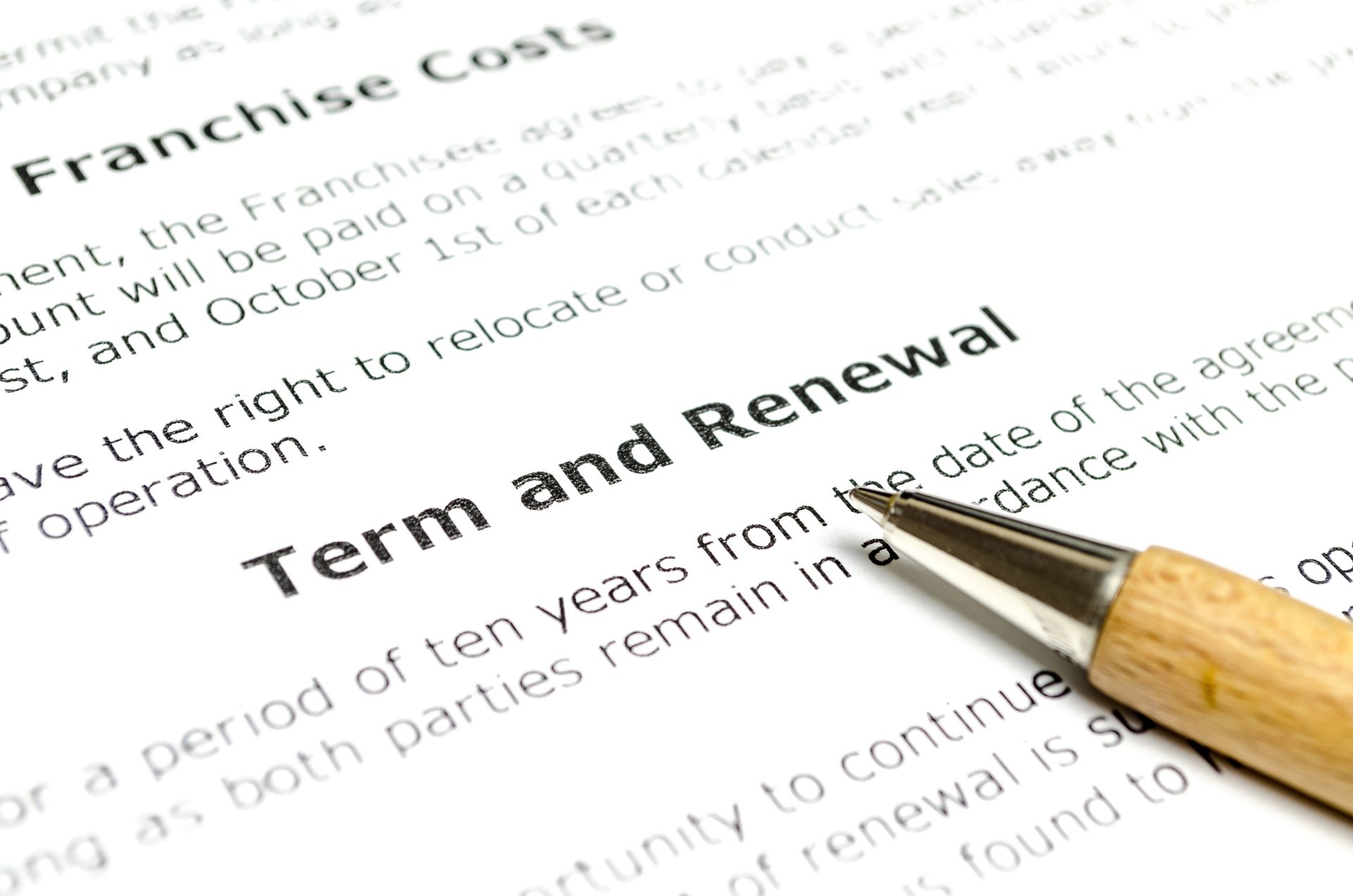 Apartment lease and renewal.