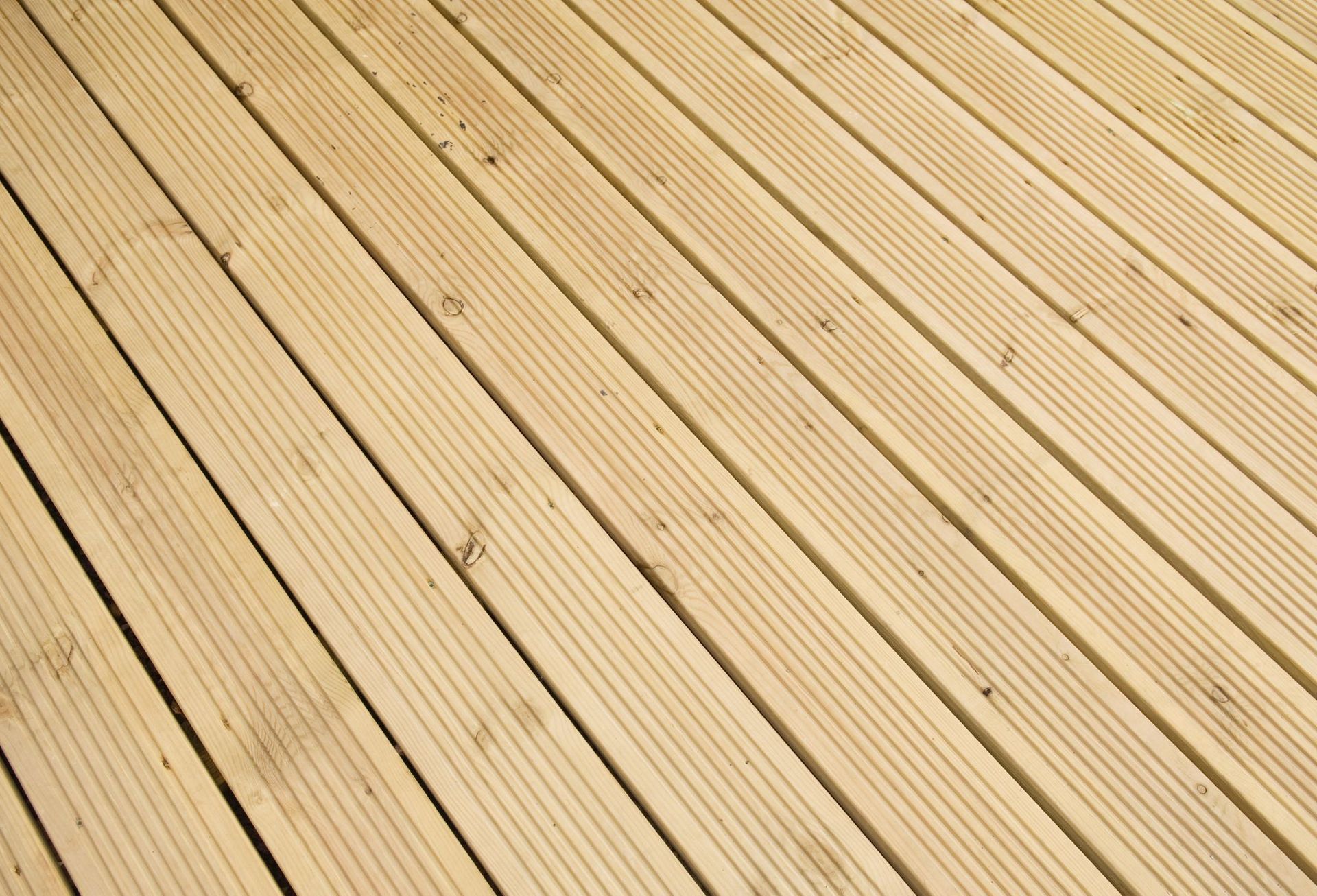 Pine Decking with grooved finish