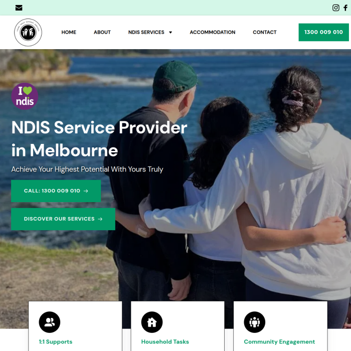 Accessible website for broad NDIS services – from home care to mentoring