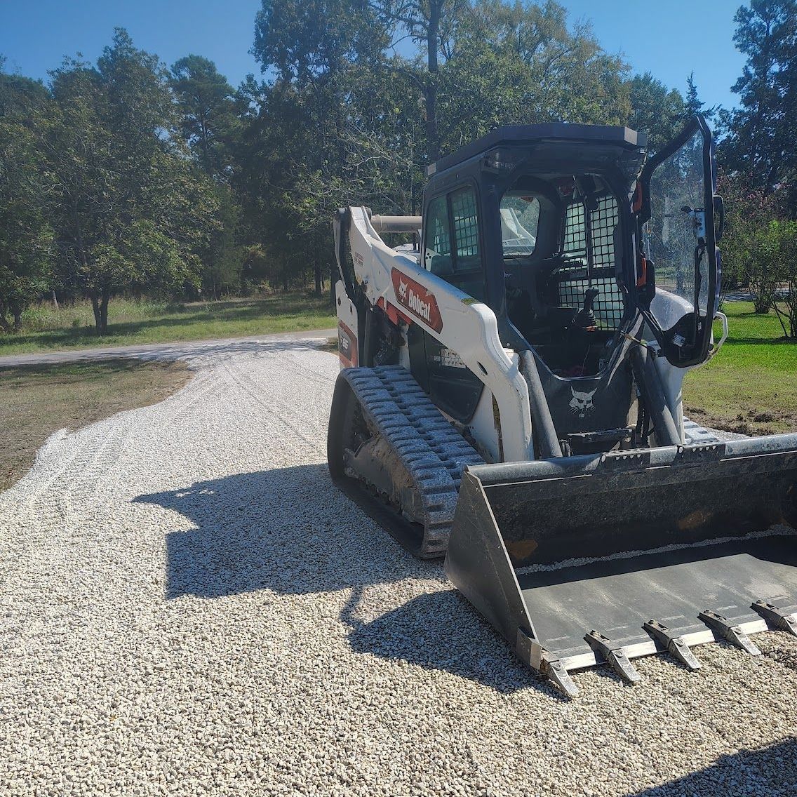 Freshly installed gravel driveway for in Plum Grove, Texas. 