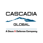 A logo for cascadia global with a mountain in the middle.