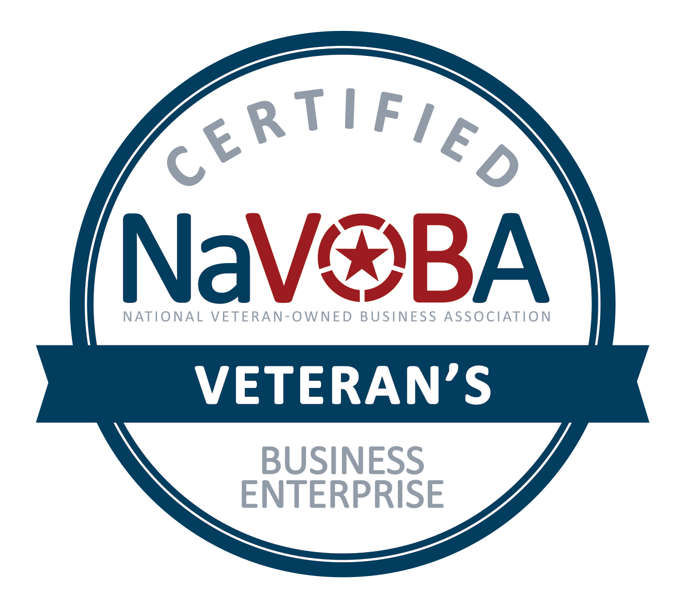 A certified navoba veteran 's business enterprise logo