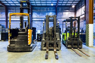 Front View of Three Forklifts — Haltom City, TX — Motive Power Systems, Inc