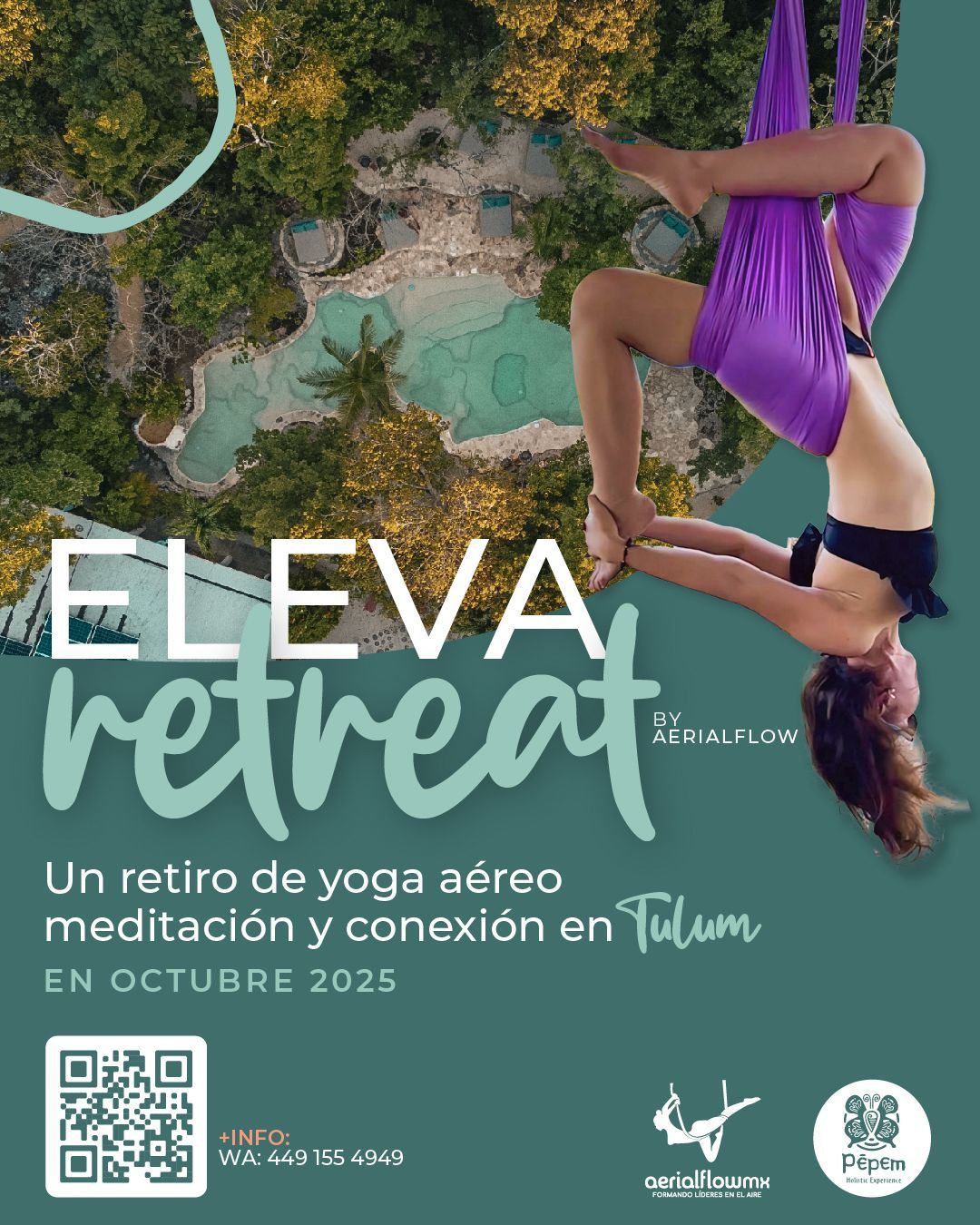 Flyer Retiro Yoga Aéreo - Aerial Flow