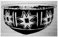 Ceramic culture Prehistoric Qingliangang in China, decorated with the motif the octagonal star