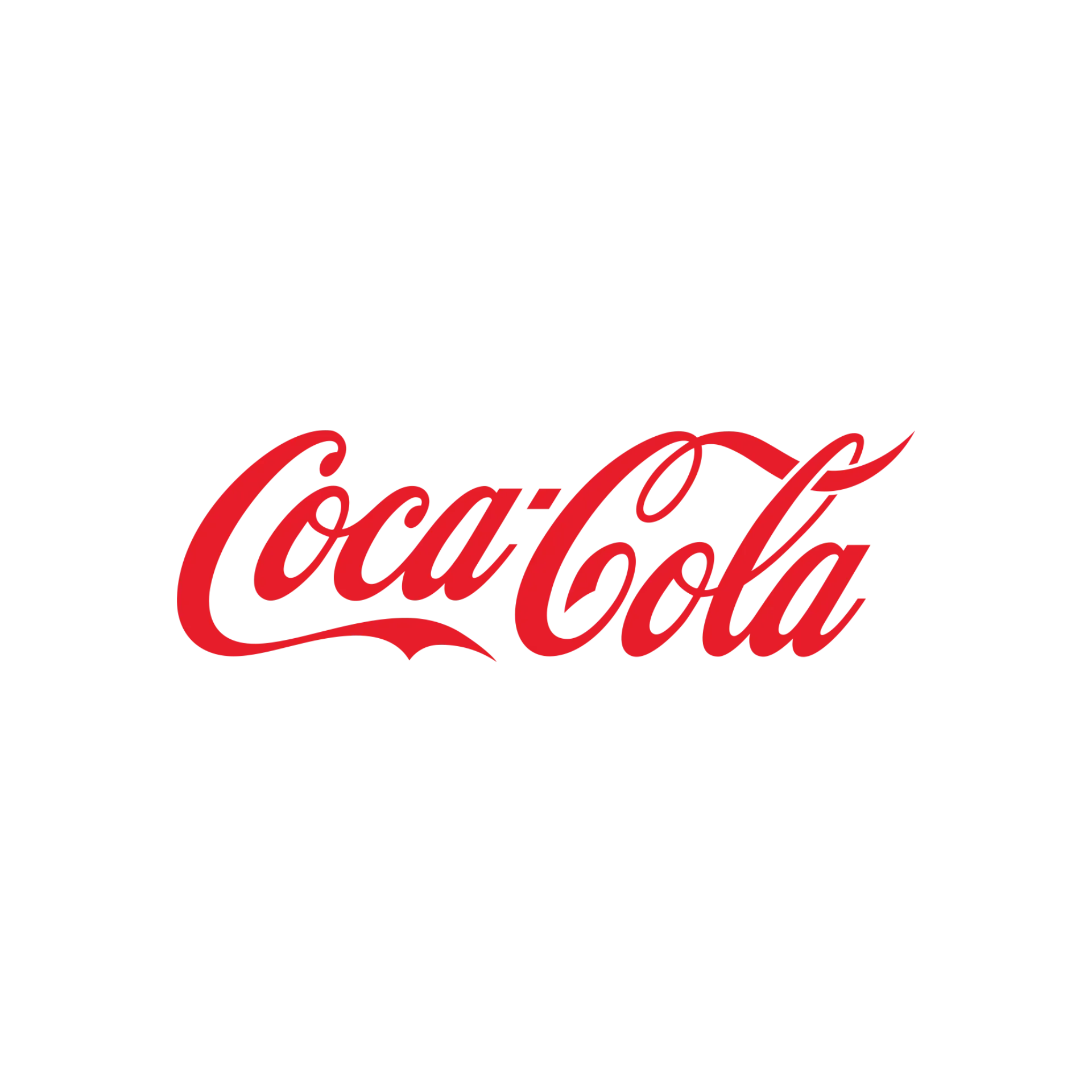 Coca-Cola logo in red script font on white background.