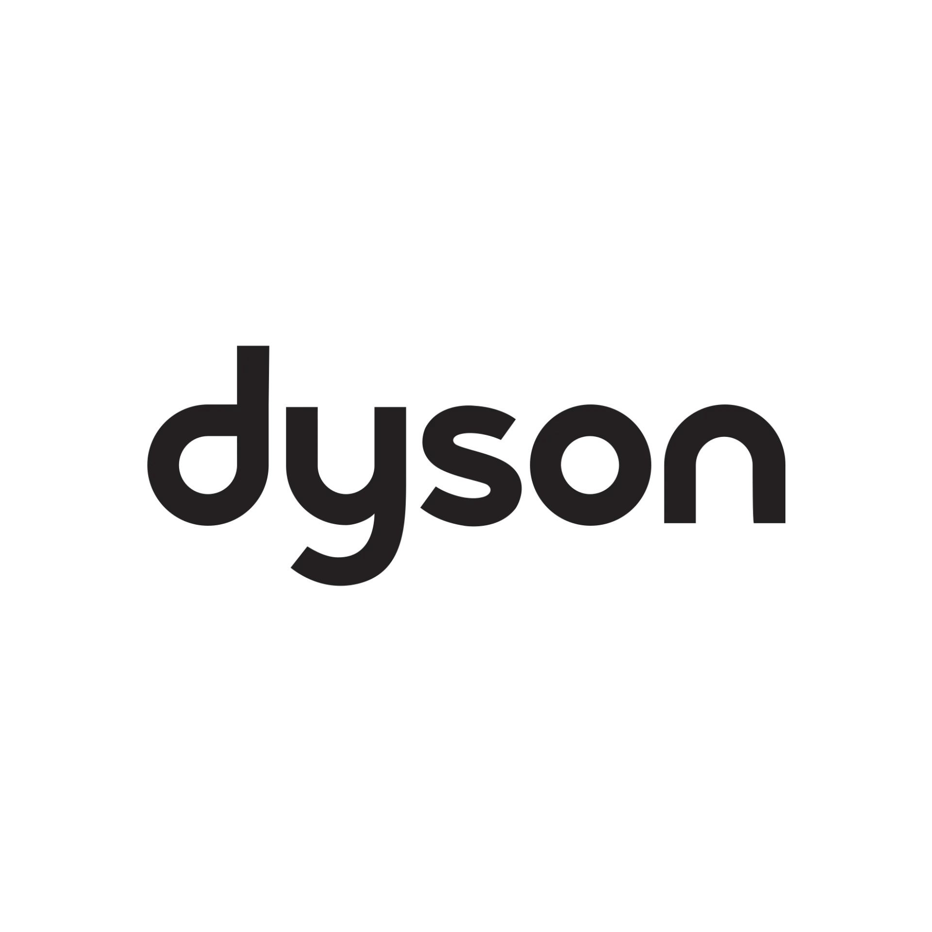 Dyson logo in black font on a white background.