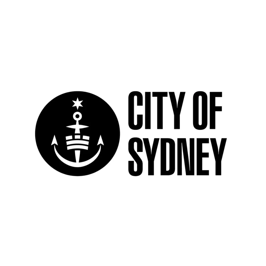 Black City of Sydney logo: a circular anchor emblem with text.