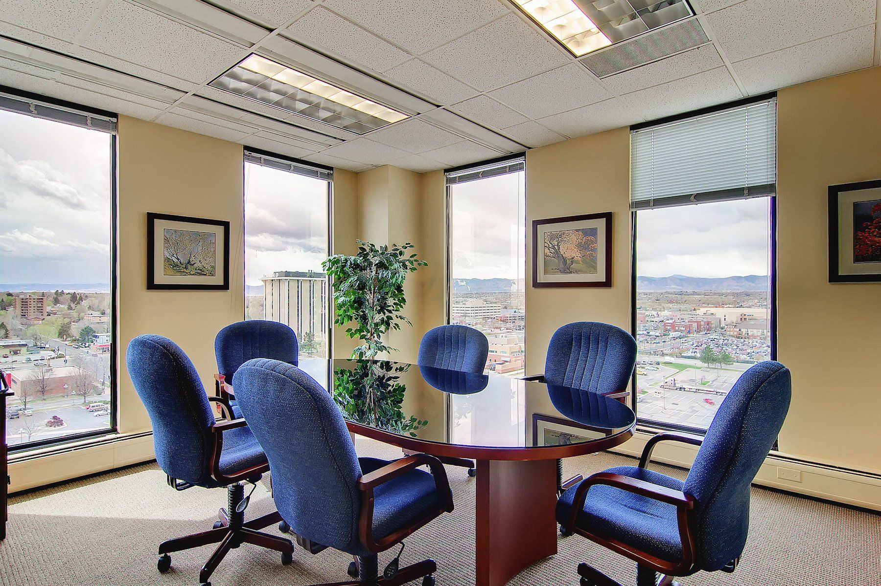 conference room with a view of the city