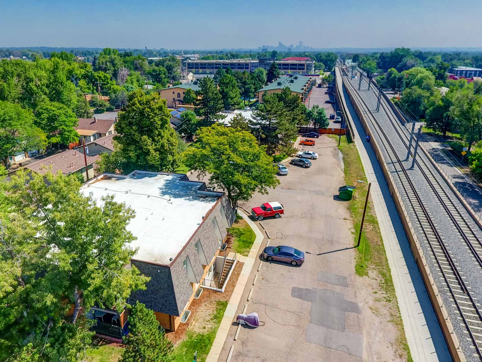 drone view of property