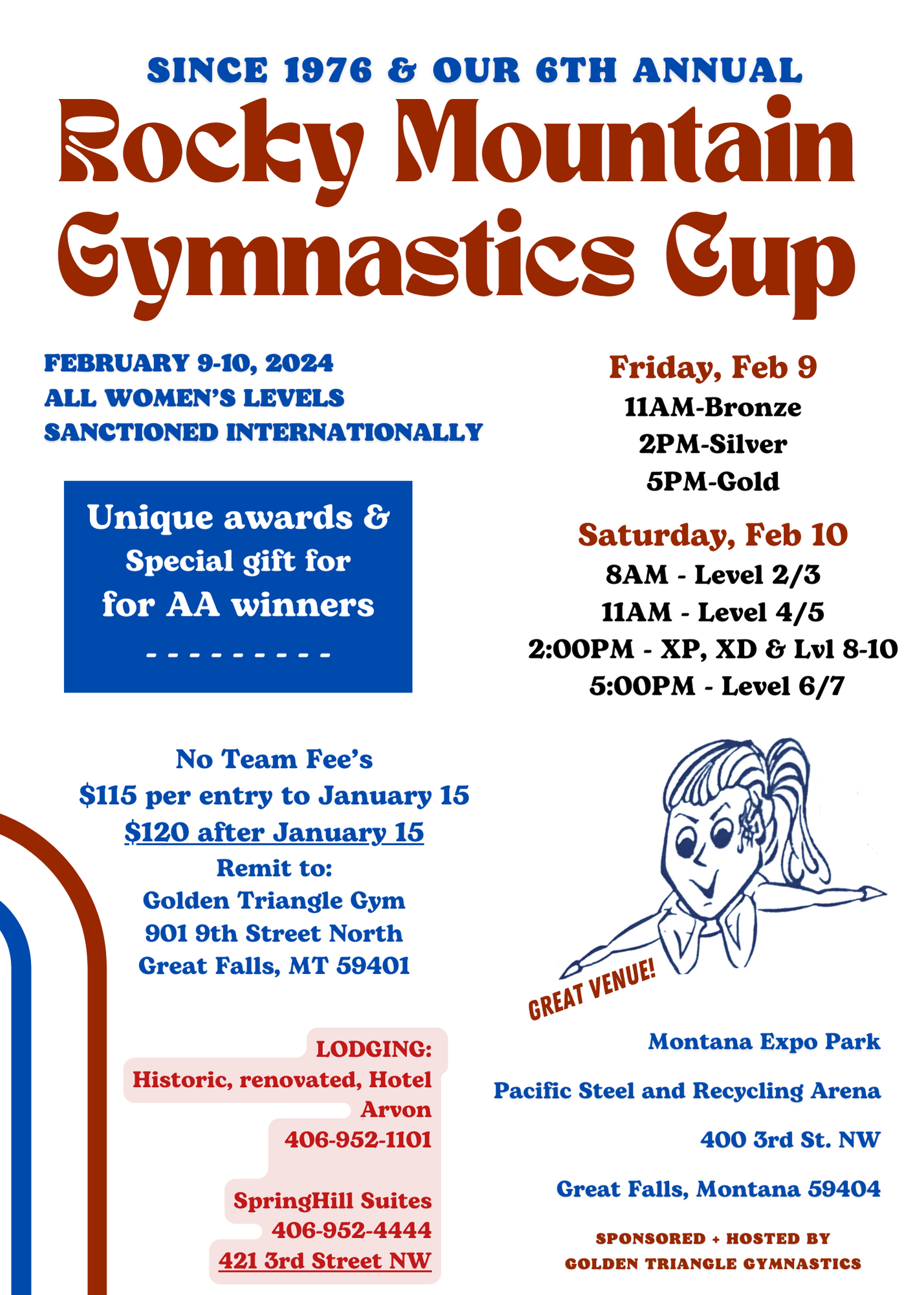 a poster for the rocky mountain gymnastics cup