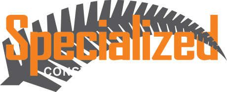 A logo for a company called specialized construction