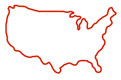 a red line drawing of the state of arkansas on a white background .