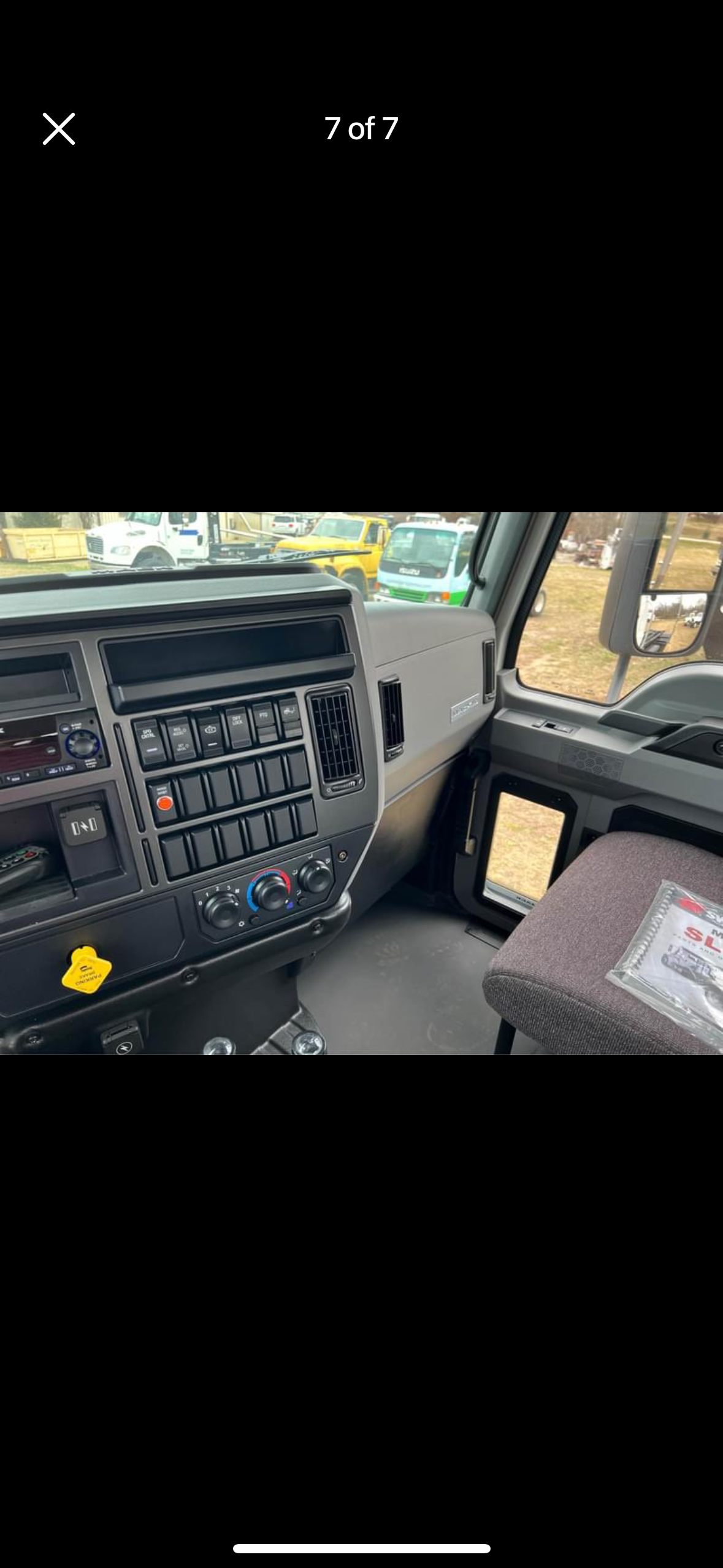 A close up of the dashboard of a bus.