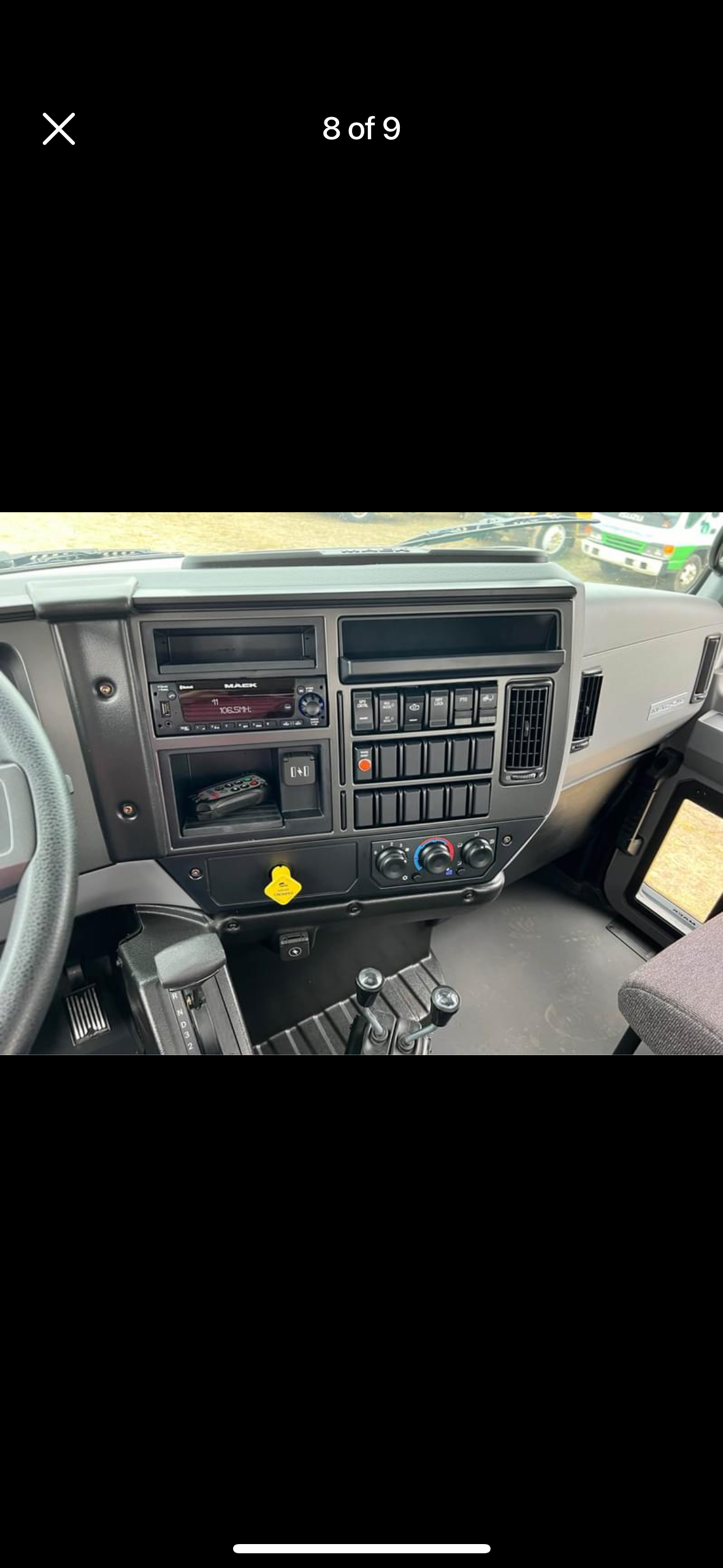A close up of the dashboard of a truck.