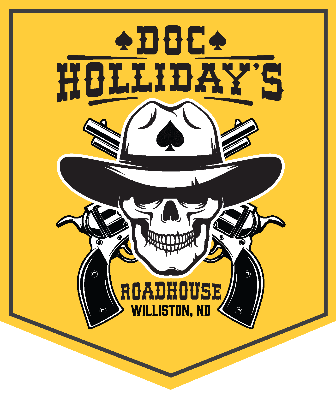 A logo for doc holliday 's roadhouse in williston nc