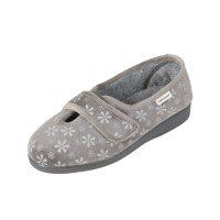 Women's Sandpiper Slipper grey with flowers