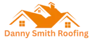 Logo for "Danny Smith Roofing" with an orange house icon above the text.