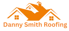 Logo for "Danny Smith Roofing" with an orange house icon above the text.