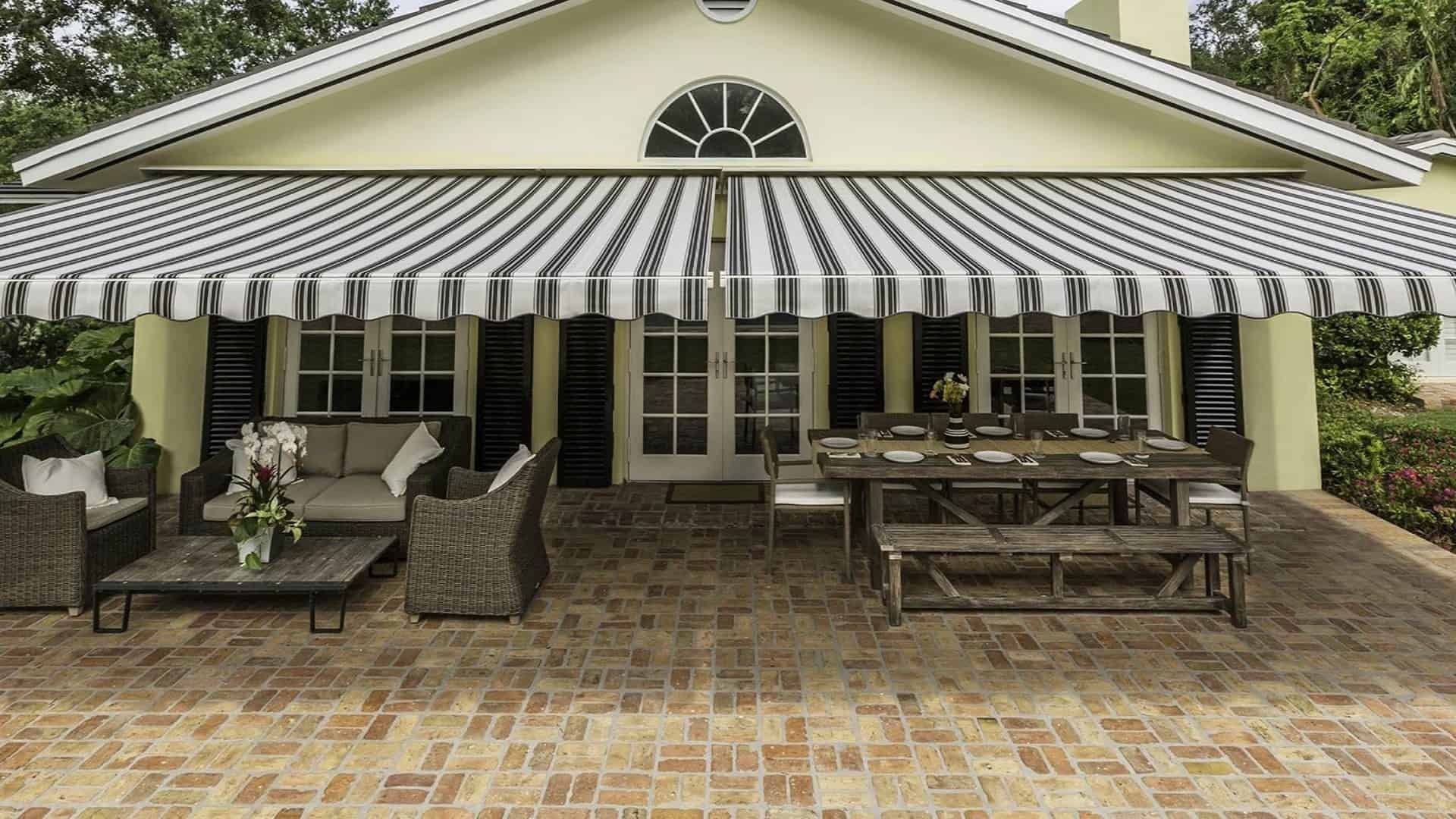 SunSetter® awnings on a patio near Vacaville, California (CA)