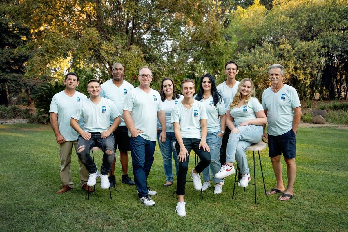 A photograph of the Blind Butler Team near Vacaville, California (CA)